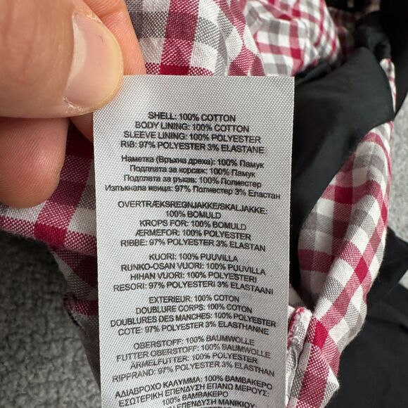 Ben Sherman Gingham Lined Full Zip Bomber jacket Mens Medium Black Cotton Casual - Picture 11 of 16